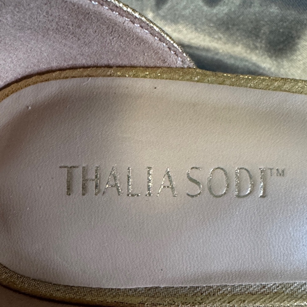 Thalia Sodi Mika Metallic Gold Espadrille Wedge Shoe Size 10M - Picture 11 of 11